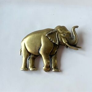 Vintage JJ Jonette Elephant Brass Brooch